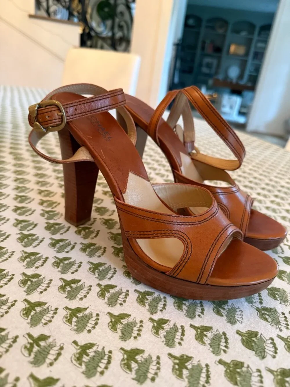Michael Kors Brown Leather Heel Sandals | Womens Size 9